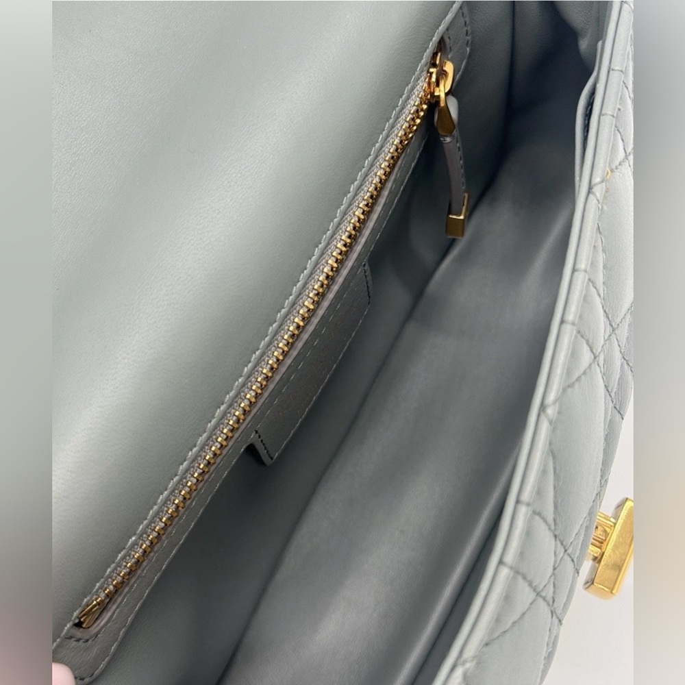 Dior Caro Small Stone Gray Cannage Calfskin Leather Shoulder Bag - Picture 15 of 15